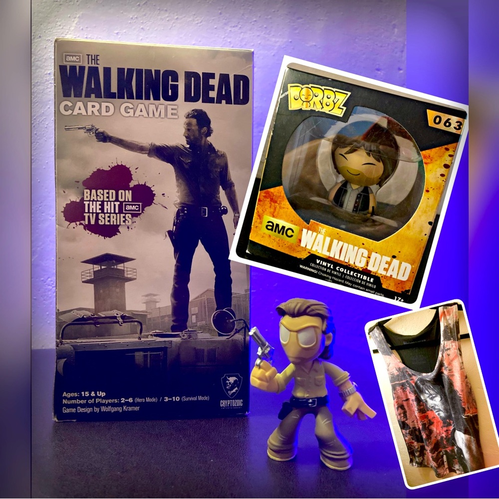 The Walking Dead Game/ Funko Dorbz & Collectibles Bundle 🎁 (including tank top!)